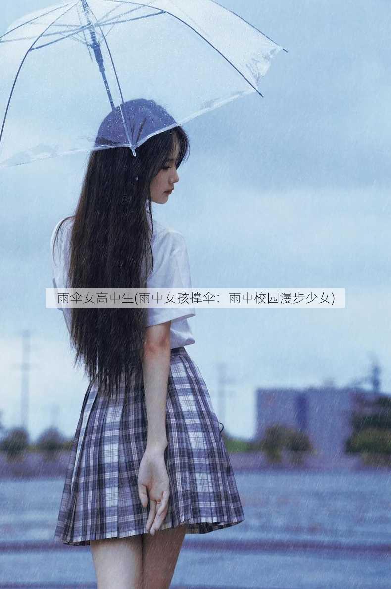 雨伞女高中生(雨中女孩撑伞：雨中校园漫步少女)