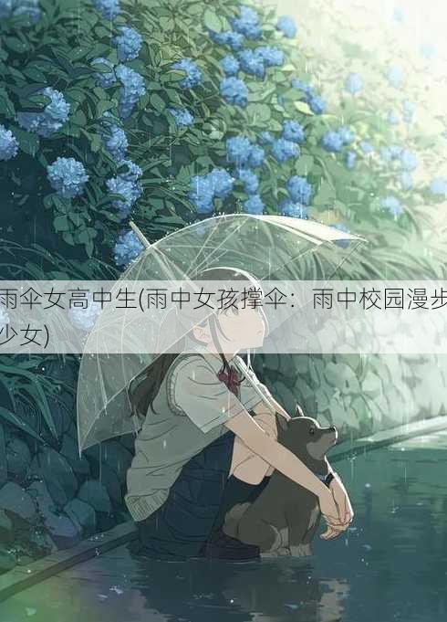 雨伞女高中生(雨中女孩撑伞：雨中校园漫步少女)