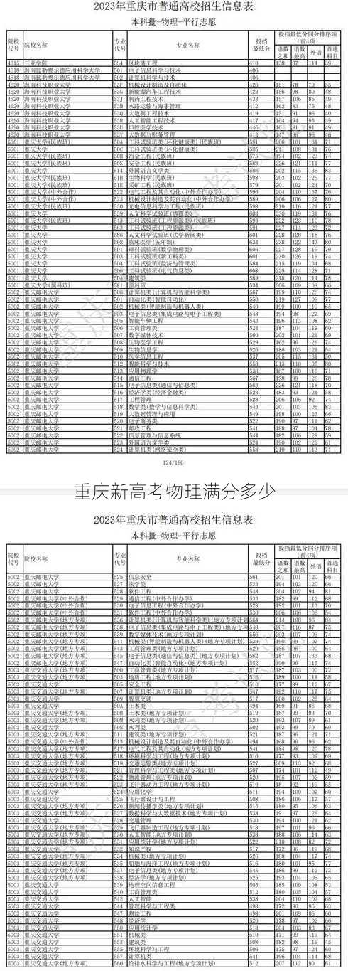 重庆新高考物理满分多少