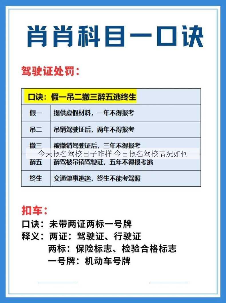 今天报名驾校日子咋样 今日报名驾校情况如何