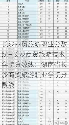 长沙商贸旅游职业分数线—长沙商贸旅游技术学院分数线：湖南省长沙商贸旅游职业学院分数线