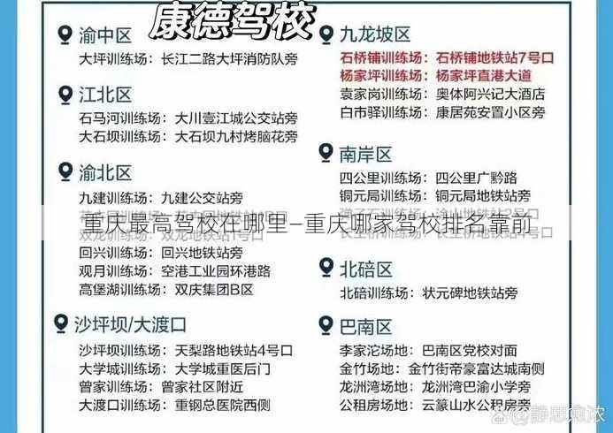 重庆最高驾校在哪里—重庆哪家驾校排名靠前