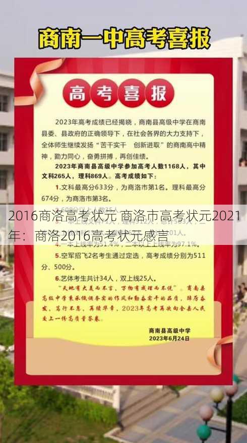 2016商洛高考状元 商洛市高考状元2021年：商洛2016高考状元感言