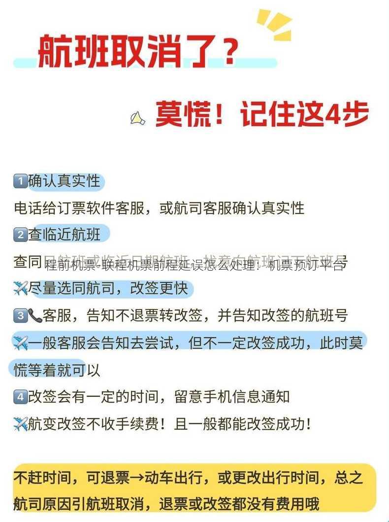 程前机票-联程机票前程延误怎么处理：机票预订平台