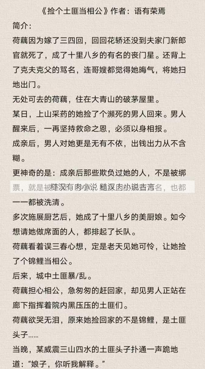 糙汉有肉小说 糙汉肉小说古言