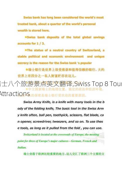 瑞士八个旅游景点英文翻译,Swiss Top 8 Tourist Attractions