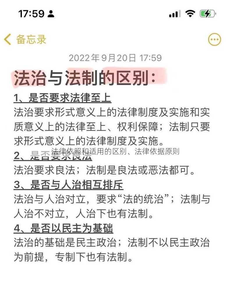 法律依照和适用的区别、法律依据原则