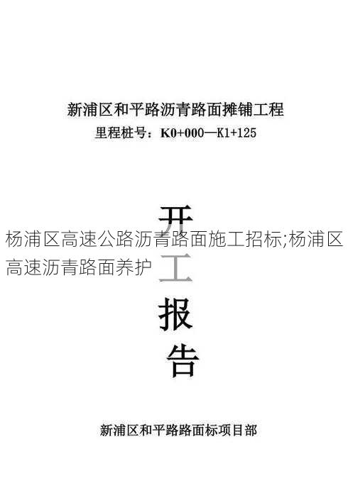 杨浦区高速公路沥青路面施工招标;杨浦区高速沥青路面养护