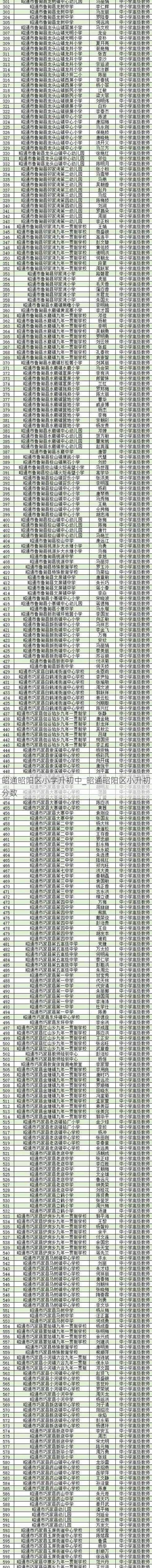 昭通昭阳区小学升初中_昭通昭阳区小升初分数