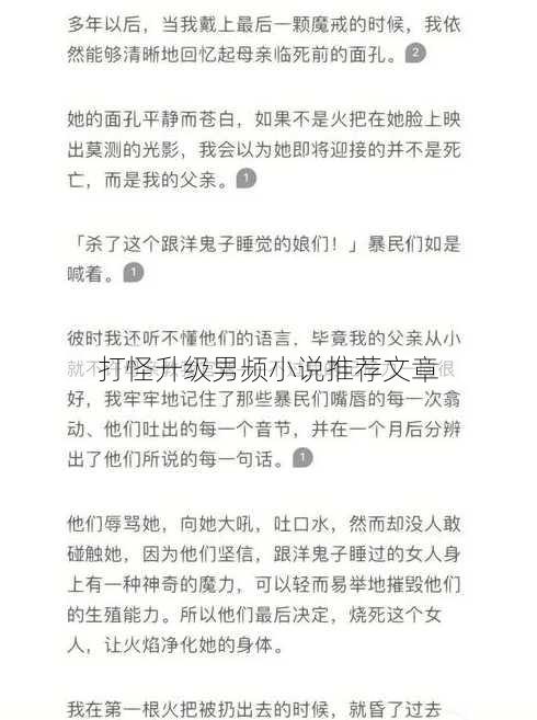 打怪升级男频小说推荐文章