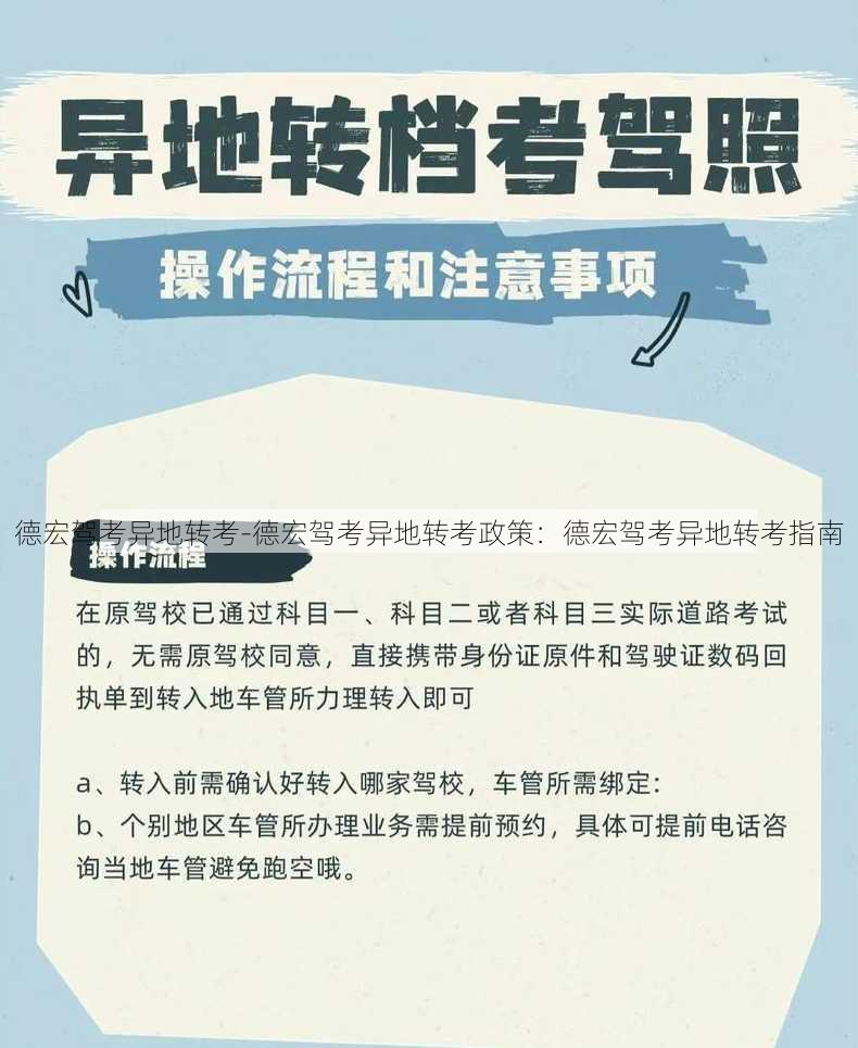 德宏驾考异地转考-德宏驾考异地转考政策：德宏驾考异地转考指南