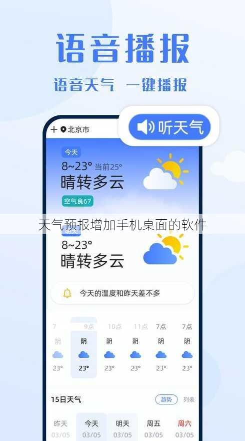 天气预报增加手机桌面的软件