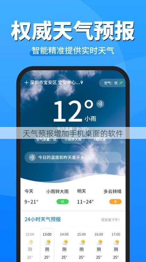 天气预报增加手机桌面的软件