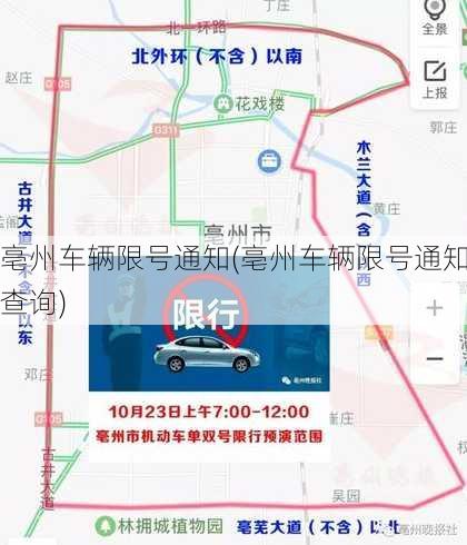亳州车辆限号通知(亳州车辆限号通知查询)