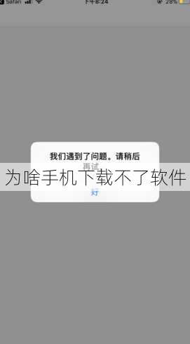 为啥手机下载不了软件