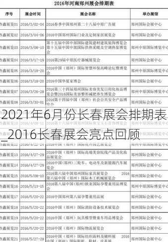 2021年6月份长春展会排期表_2016长春展会亮点回顾