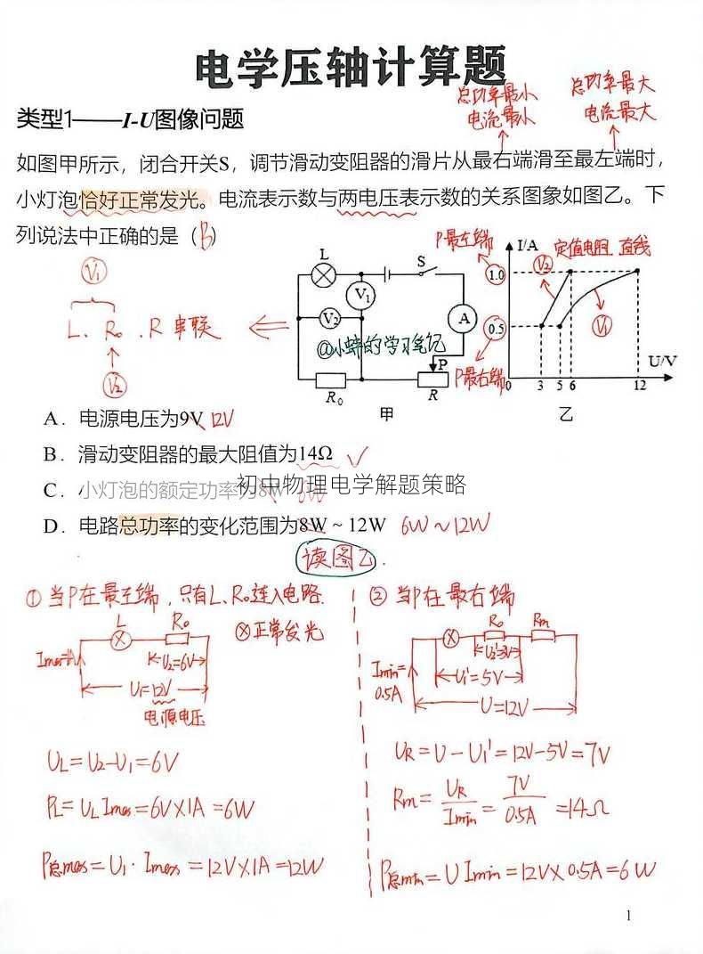 初中物理电学解题策略