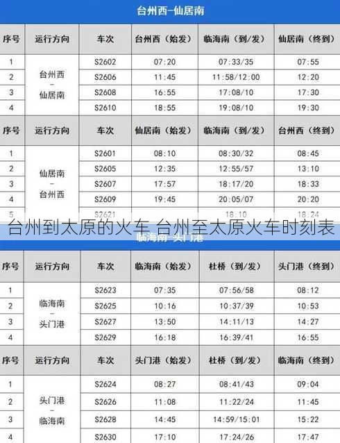 台州到太原的火车 台州至太原火车时刻表