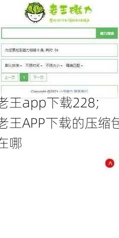 老王app下载228;老王APP下载的压缩包在哪