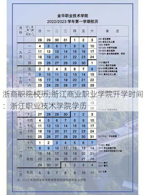 浙商职院校历;浙江商业职业学院开学时间：浙江职业技术学院学历