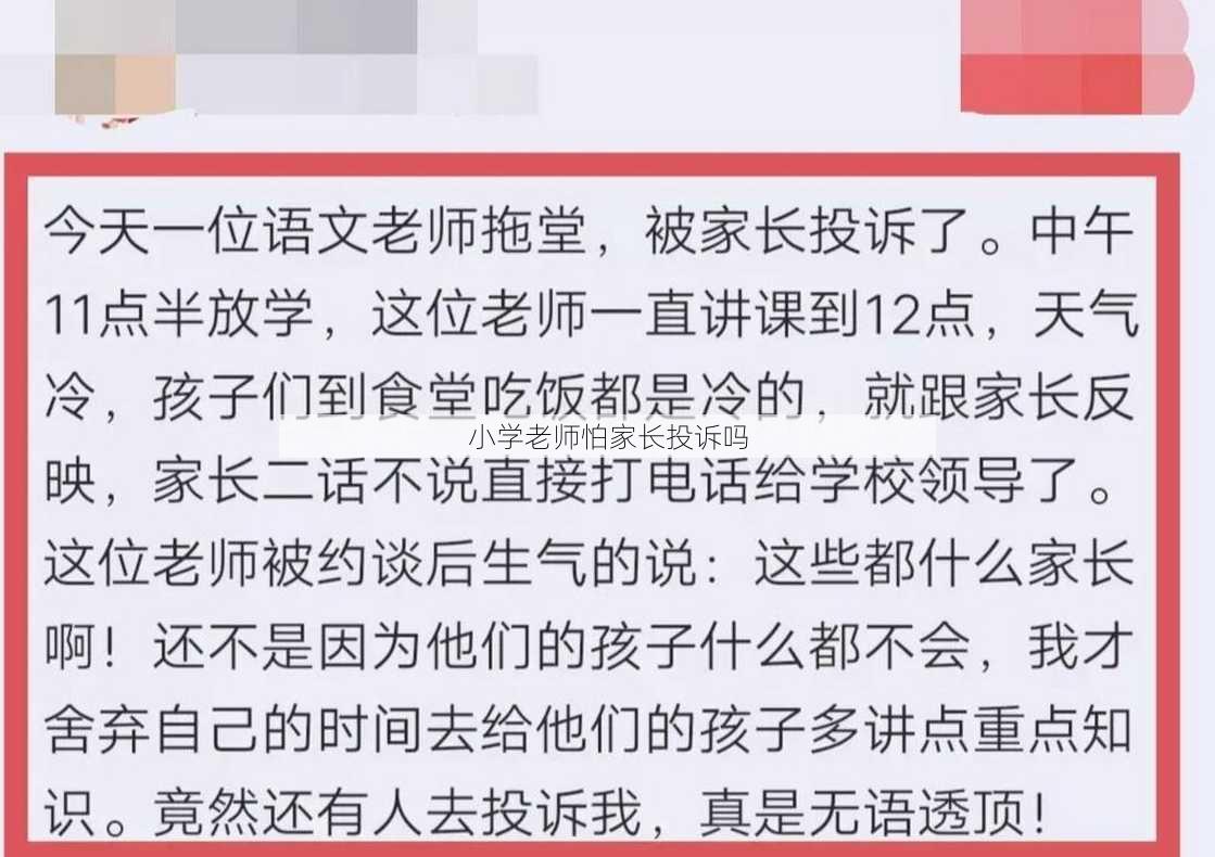 小学老师怕家长投诉吗