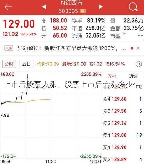 上市后股票大涨、股票上市后会涨多少倍