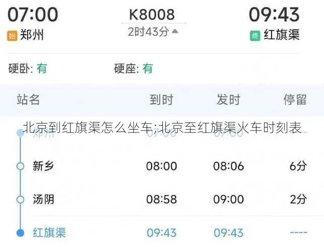 北京到红旗渠怎么坐车;北京至红旗渠火车时刻表