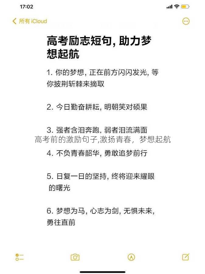 高考前的激励句子,激扬青春，梦想起航