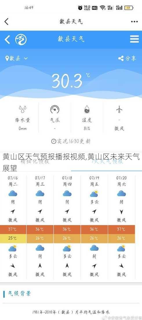 黄山区天气预报播报视频,黄山区未来天气展望