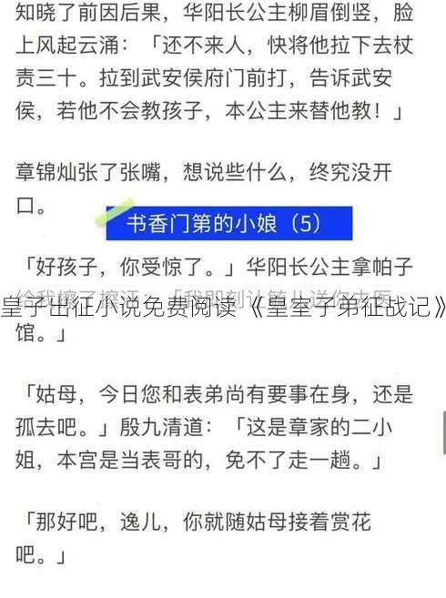 皇子出征小说免费阅读 《皇室子弟征战记》